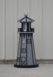 39" Octagon, Solar and Electric Powered  Poly, Lawn Lighthouse, Driftwood Gray/black trim