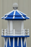 5 ft. Octagon Solar and Electric Powered Poly Lighthouses, Blue/white trim
