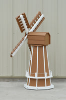 46" Octagon Poly Dutch Windmill, Carmel/white trim