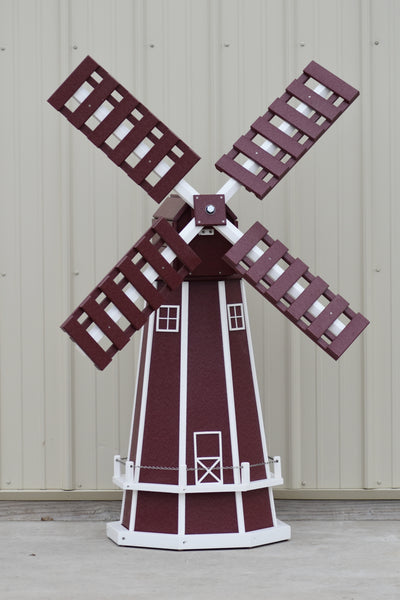 5 ft. Octagon Poly Dutch Windmill (Cherry/white trim)