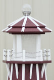 5 ft. Octagon Solar and Electric Powered Poly Lighthouses Cherry with White trim