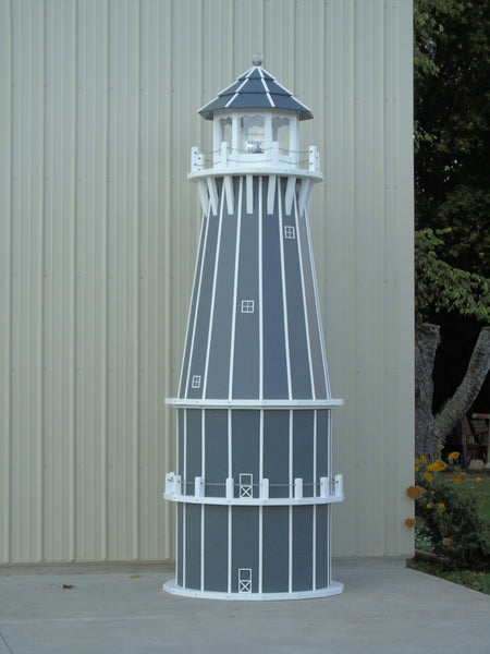 12 foot Solar and Electric Powered Poly Lighthouse. (Poly Lumber Lighthouses)