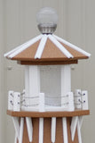 39" Octagon, Solar and Electric Powered  Poly Lawn Lighthouses, Carmel/white trim