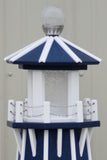 39" Octagon, Solar and Electric Powered  Poly, Lawn Lighthouses Patriot Blue with White Trim