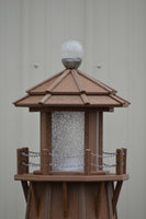 4 ft. Octagon Solar and Electric Powered Poly, Lawn Lighthouse Antique Mahogany