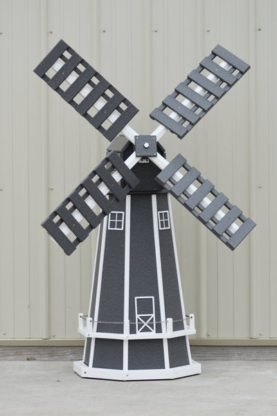 5 ft. Octagon Poly Dutch Windmill (Gray/white trim)