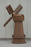 46 in. Octagon Poly Dutch Windmill, Antique Mahogany Wood Looking Windmills