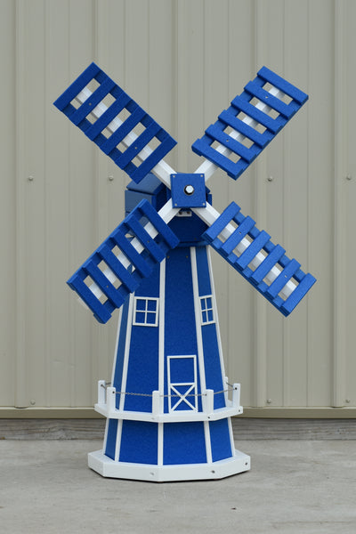 46" Octagon Poly Dutch Windmill, Blue/white trim