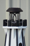 32" Octagon; Solar Powered Poly Lighthouses, White/Black trim