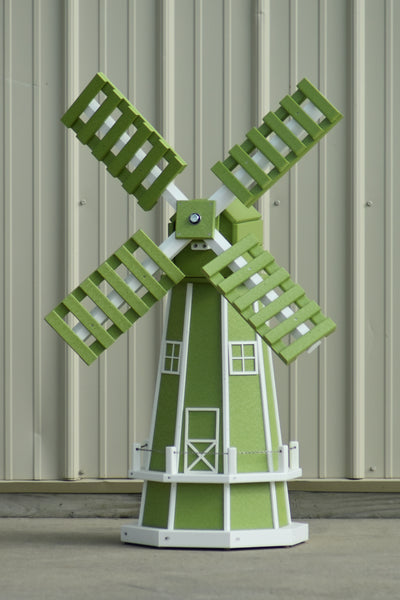 5 ft. Octagon Poly Dutch Windmill Lime Green with White Trim