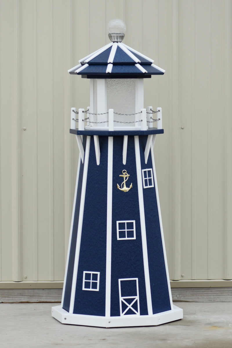 4 ft. Octagon Solar and Electric Powered Poly Garden Lighthouse