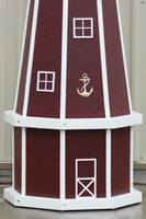 5 ft. Octagon Solar and Electric Powered Poly Lighthouses Cherry with White trim