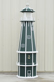 6 ft. Octagon Solar and Electric Powered Poly Lighthouse, Green/white trim