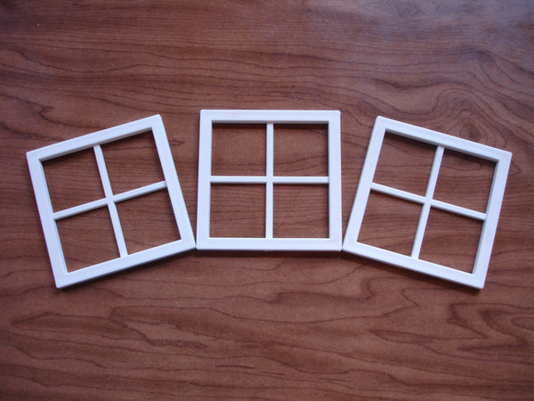 3-Mini Windows-White Decorative Windows