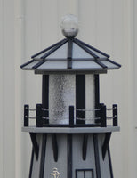 6 ft. Octagon Solar and Electric Powered Poly Lighthouse Driftwood Gray with Black trim