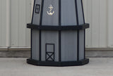 5 ft. Octagon Solar and Electric Powered Poly Lighthouses Driftwood with Black trim