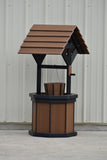 4 ft. Poly Wishing Well with Planter Bucket, Antique Mahogany and Black