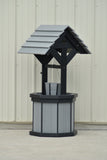4 ft. Poly Wishing Well with Planter Bucket, Driftwood Gray and Black