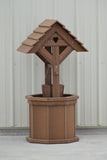 4 ft. Poly Wishing Well with Planter Bucket, Antique Mahogany