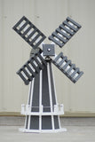 30" Octagon, Decorative, Spinning Poly Dutch Windmill (Gray/White)