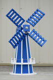 30" Octagon, Decorative, Spinning Poly Dutch Windmill (Blue/White)