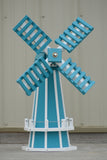 30" Octagon, Decorative, Spinning Poly Dutch Windmill (Aruba Blue/White)