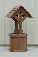 4 ft. Poly Wishing Well with Planter Bucket, Antique Mahogany
