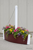 3 foot Decorative Sailboat Flower Planter (Cherrywood/White)