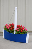 3 foot Decorative Sailboat Flower Planter (Blue/White)