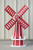 30" Octagon, Decorative, Spinning Poly Dutch Windmill (Red/White)