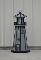 39" Octagon, Solar and Electric Powered  Poly, Lawn Lighthouse, Driftwood Gray/black trim