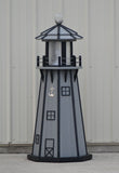 4 ft. Octagon Solar and Electric Powered Poly Garden Lighthouses Driftwood Gray and Black