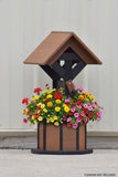 2 ft. Poly Wishing Well Flower Planter, (Antique Mahogany/Black)