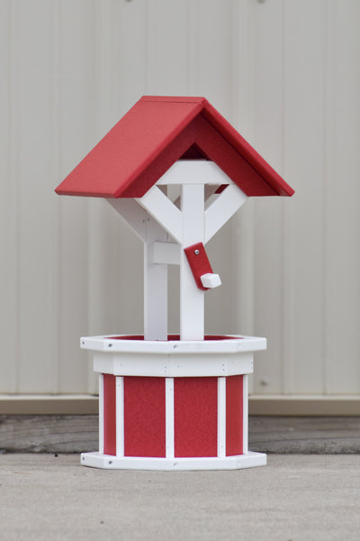 2 ft. Poly Wishing Well Planter, (Red/White) – NMW Crafts