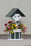 2 ft. Poly Wishing Well Flower Planter, (Green/White)