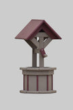 2 ft. Poly Wishing Well Flower Planter, (Weathered Wood/Cherry)