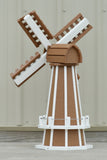 30" Octagon, Decorative, Spinning Poly Dutch Windmill (Caramel/White)