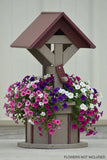 2 ft. Poly Wishing Well Flower Planter, (Weathered Wood/Cherry)