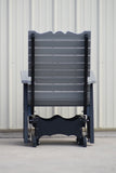 Poly Straight Back Lumbar Support Glider RockerDriftwood Gray/Black