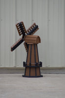 30 inch Octagon, Decorative, Spinning Poly Dutch Windmill (Antique Mahogany and Black)