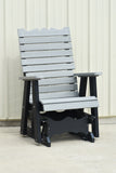 Poly Straight Back Lumbar Support Glider RockerDriftwood Gray/Black
