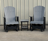 Poly Fanback Glider Rocker set, 2-Glider Rockers and 1-Table