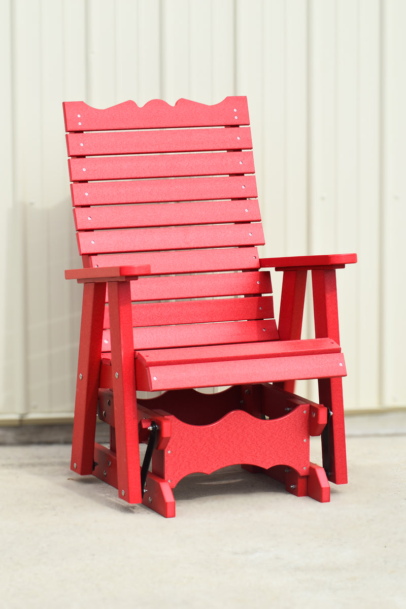 Poly Straight Back Lumbar Support Glider Rocker Red – NMW Crafts