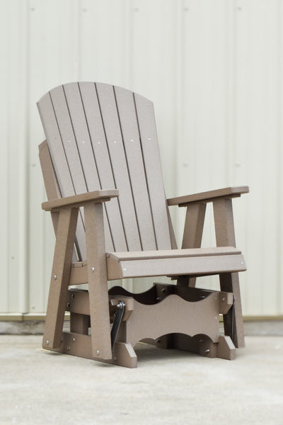 Poly Fanback Glider Rocker Weathered Wood – NMW Crafts