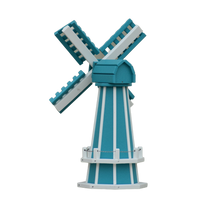 30" Octagon Poly Dutch Windmill (Aruba Blue with White trim)