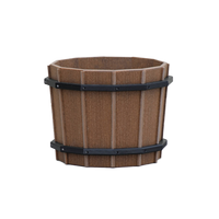16 inch Barrel Flower Pot, Hand Crafted from Poly Lumber