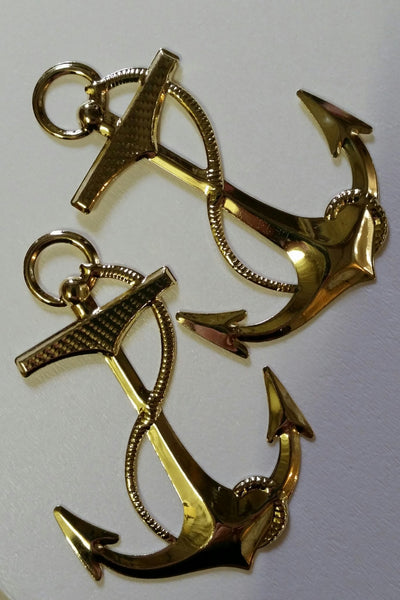 2-Mini brass decorative lighthouse anchors