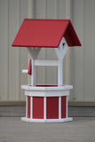 2 ft. Poly Wishing well Planter, Red and White