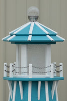 5 ft. Octagon Solar and Electric Powered Poly Lighthouses Aruba Blue with White trim