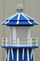 5 ft. Octagon Solar and Electric Powered Poly Lighthouses, Blue/white trim